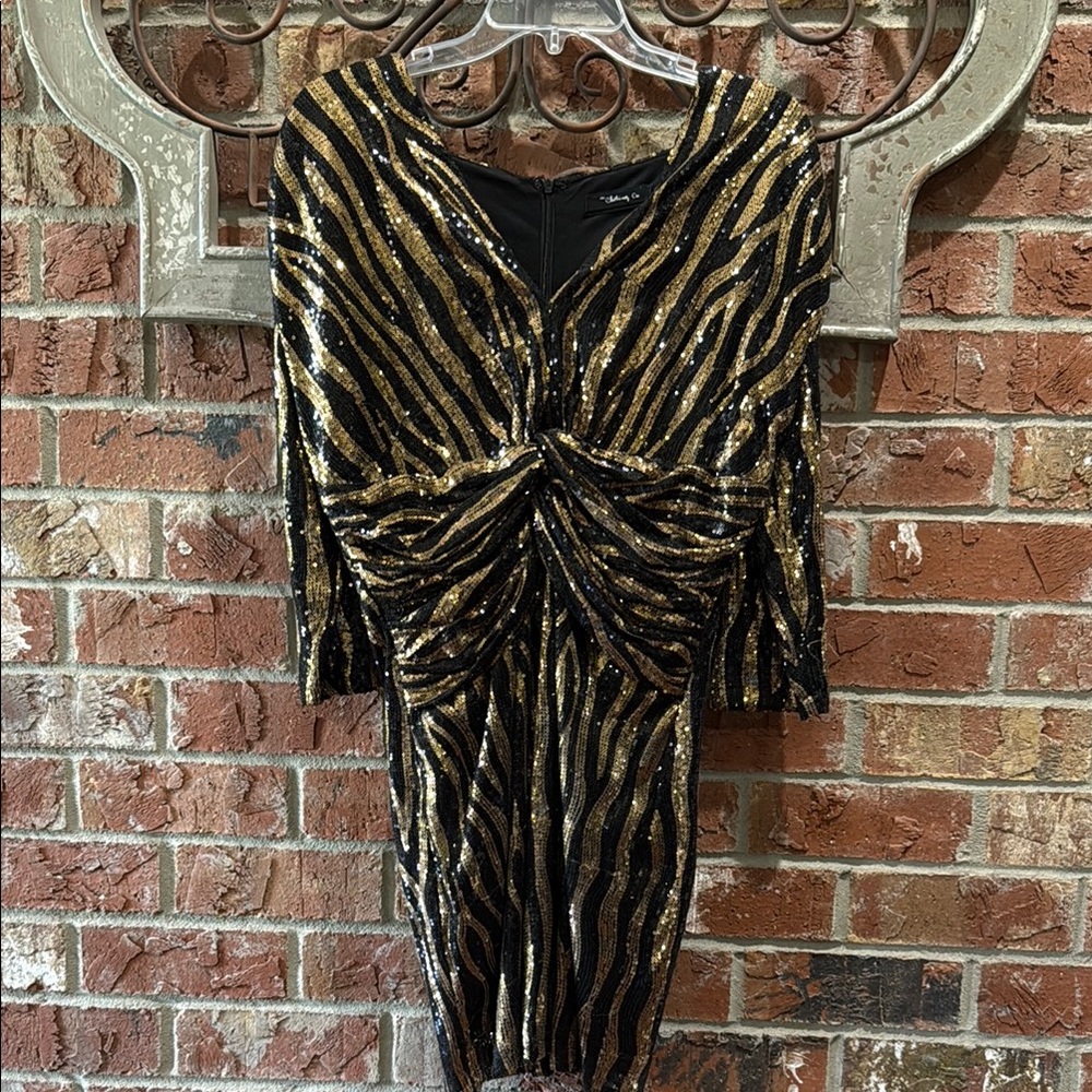 Mini Sequin Dress by the Clothing Company - Black and Gold